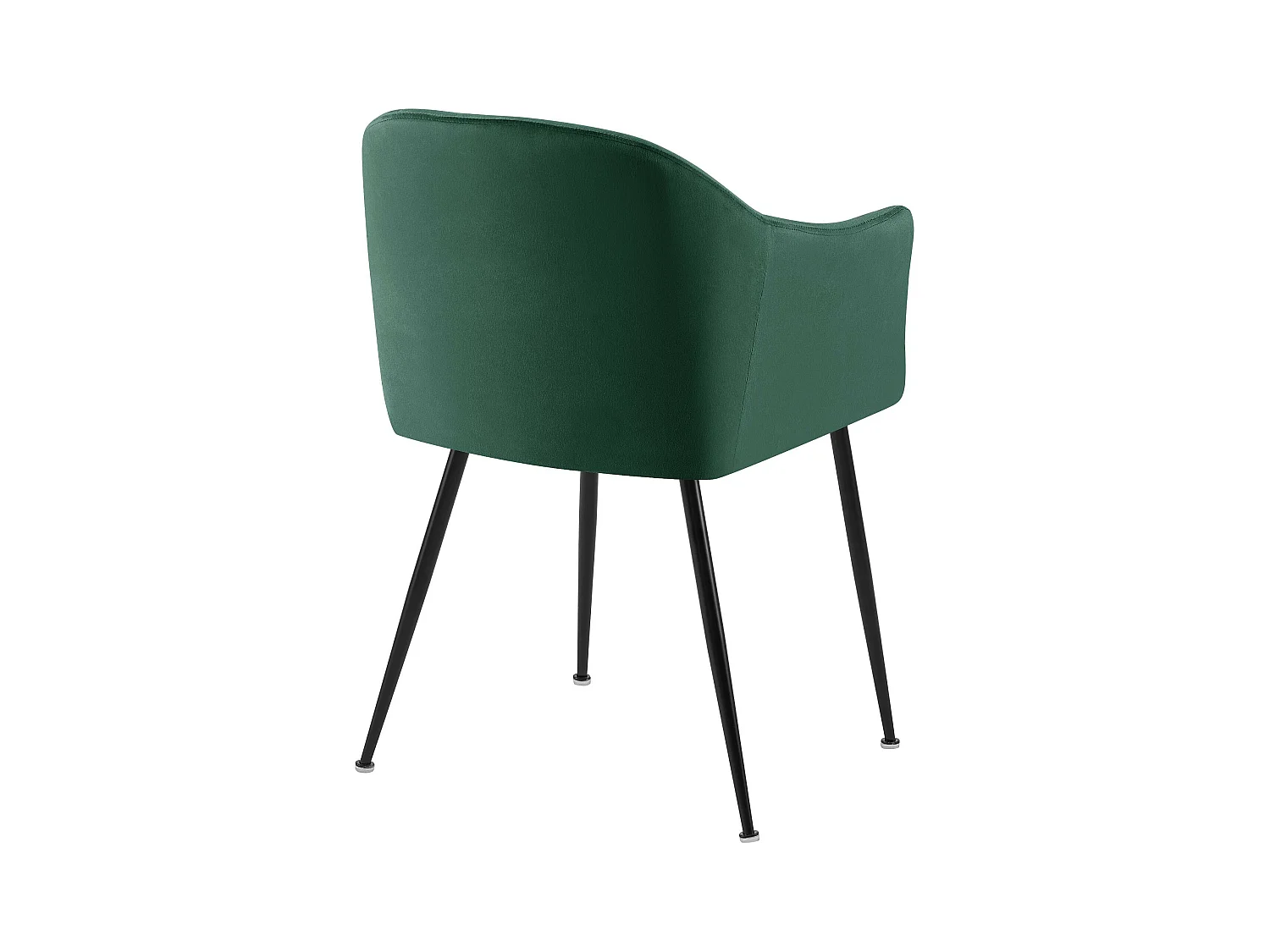 chaises avec accoudoirs - Velours & Chrome - Vert foncé - Jaysie