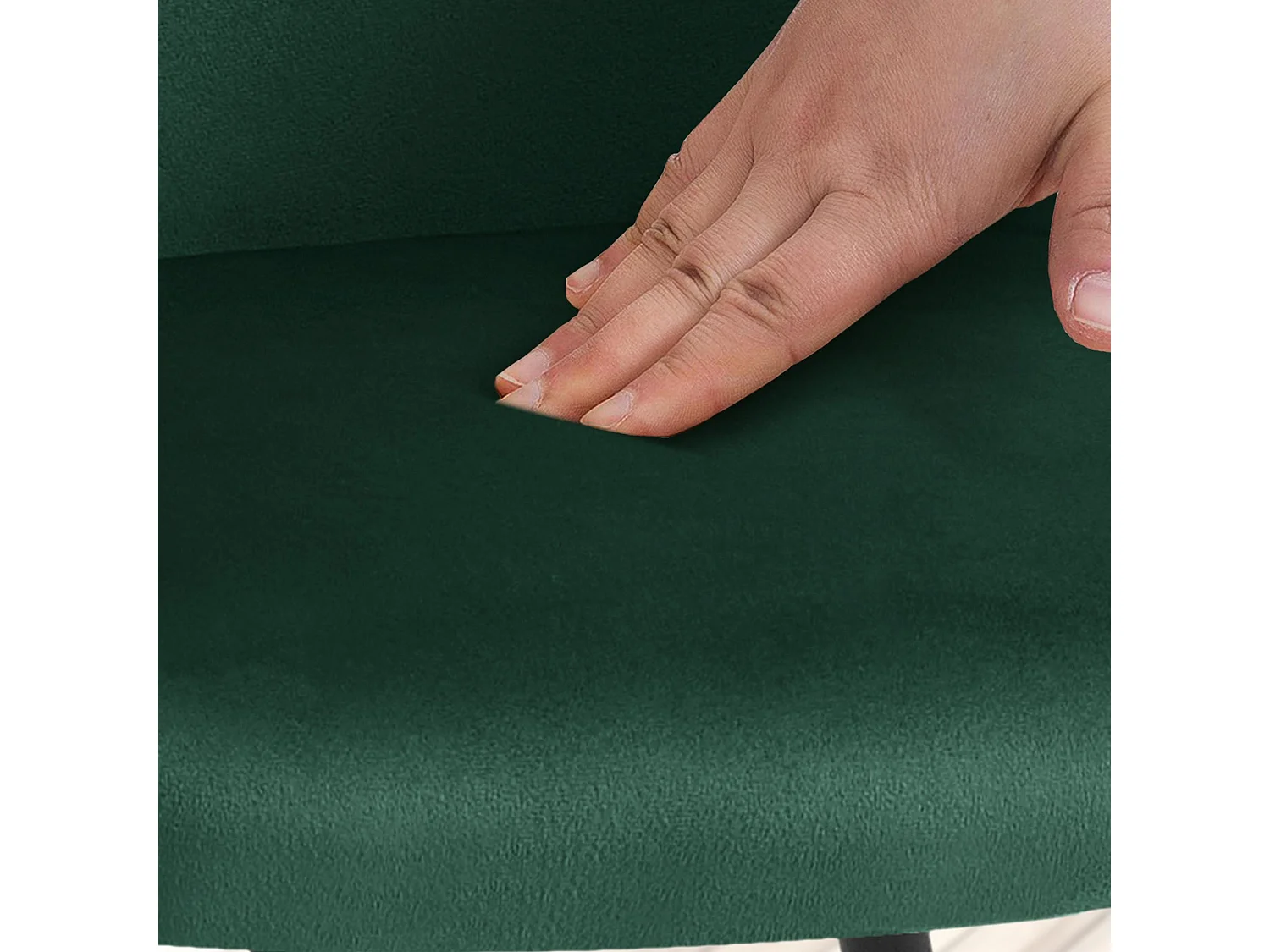 chaises avec accoudoirs - Velours & Chrome - Vert foncé - Jaysie