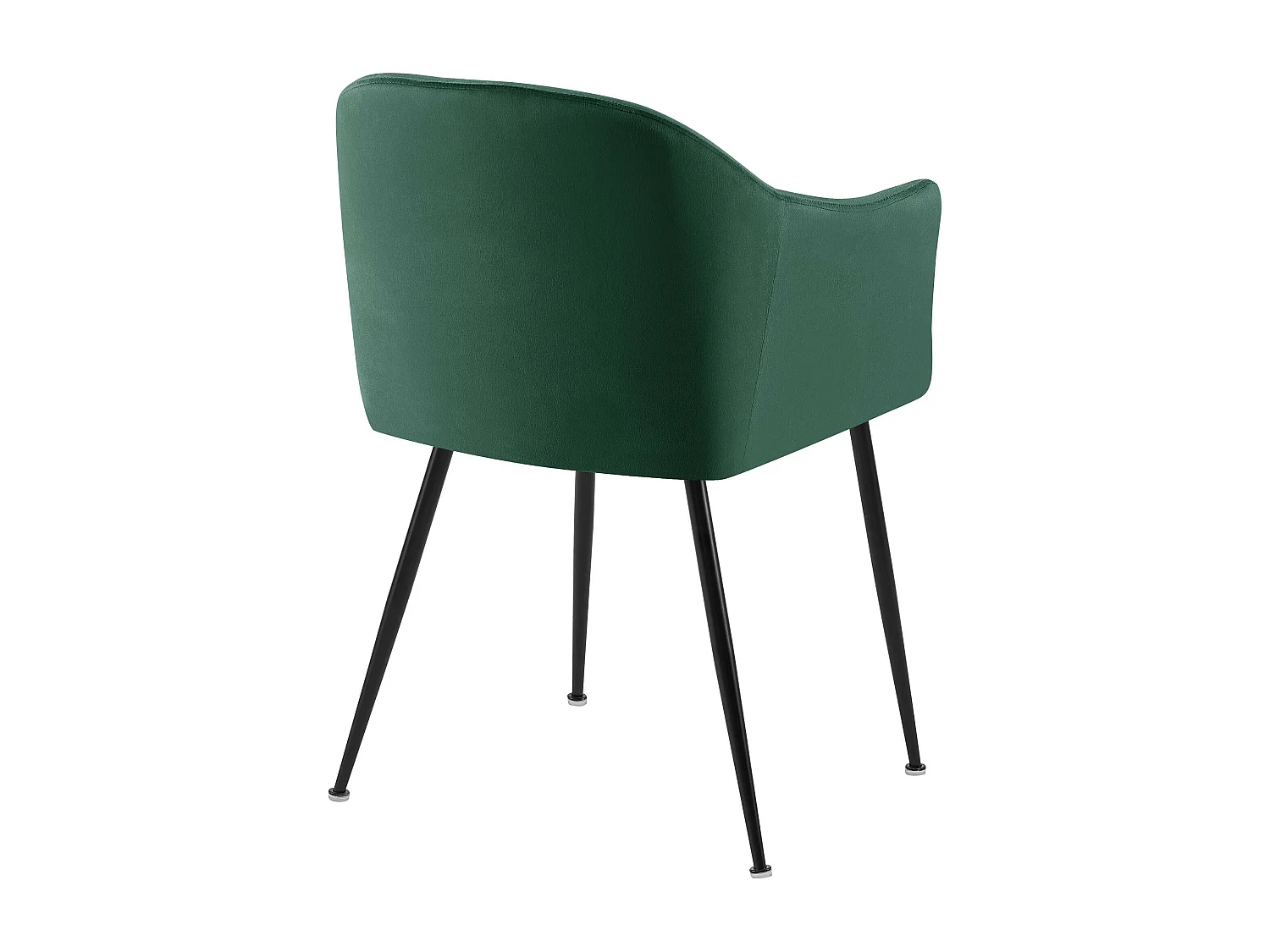 chaises avec accoudoirs - Velours & Chrome - Vert foncé - Jaysie
