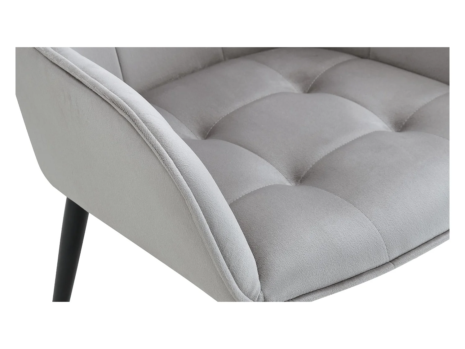 Lot de 2  chaise salle à manger - Velours - Gris clair - Ferndale