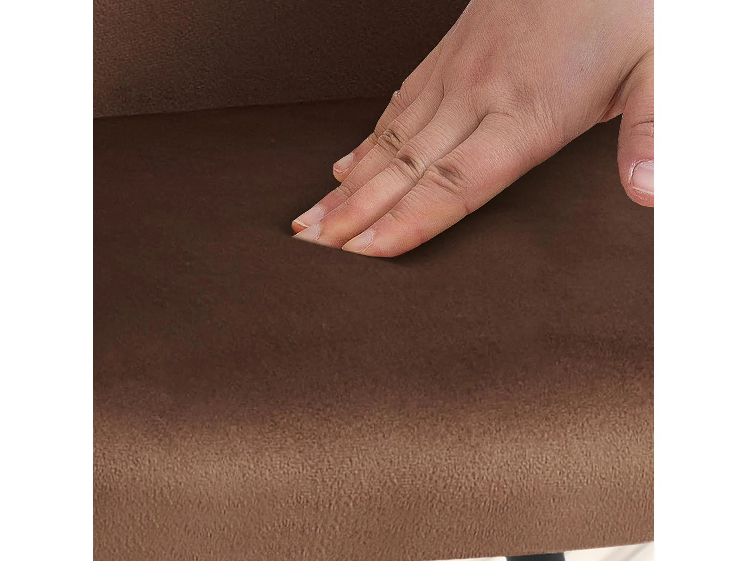 chaises avec accoudoirs - Velours & Chrome - Marron - Jaysie