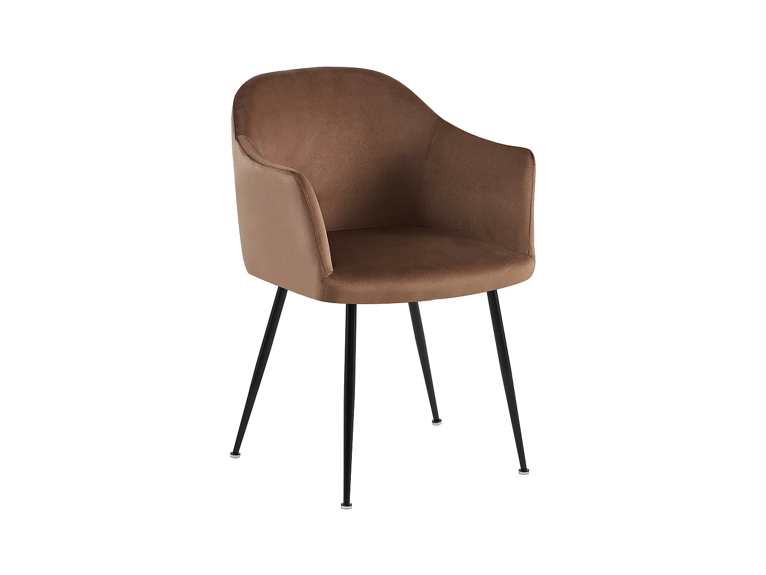 chaises avec accoudoirs - Velours & Chrome - Marron - Jaysie