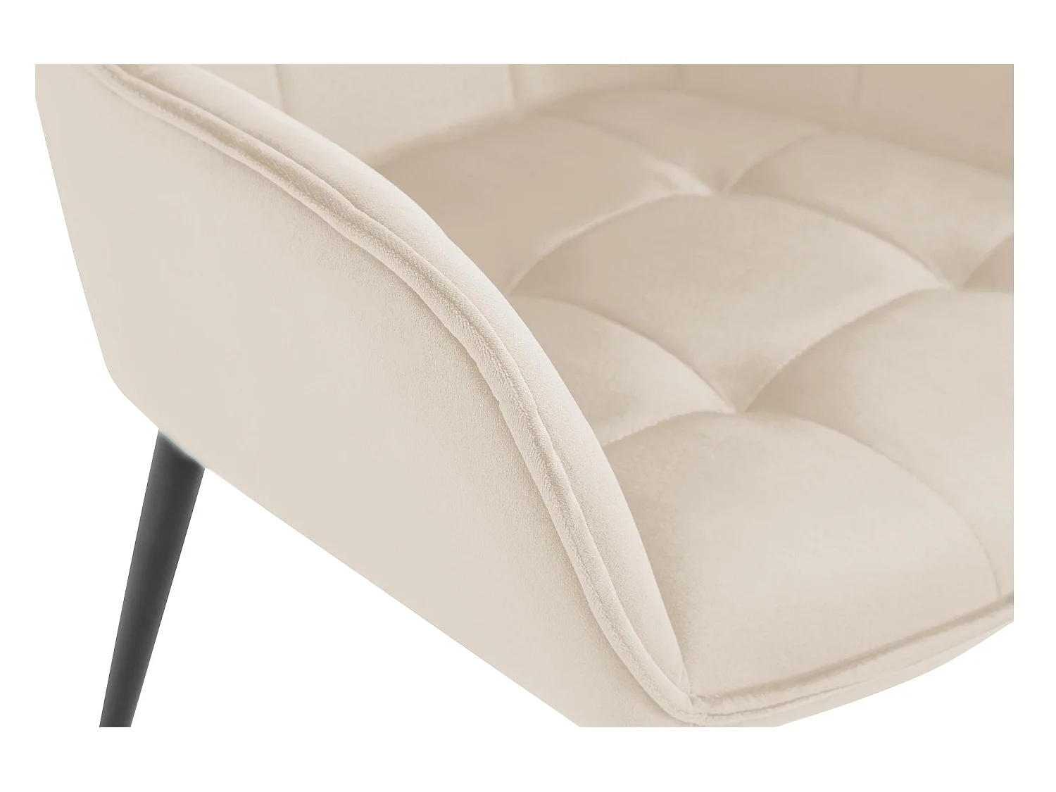 Lot de 2  chaise salle à manger - Velours - Crème - Ferndale