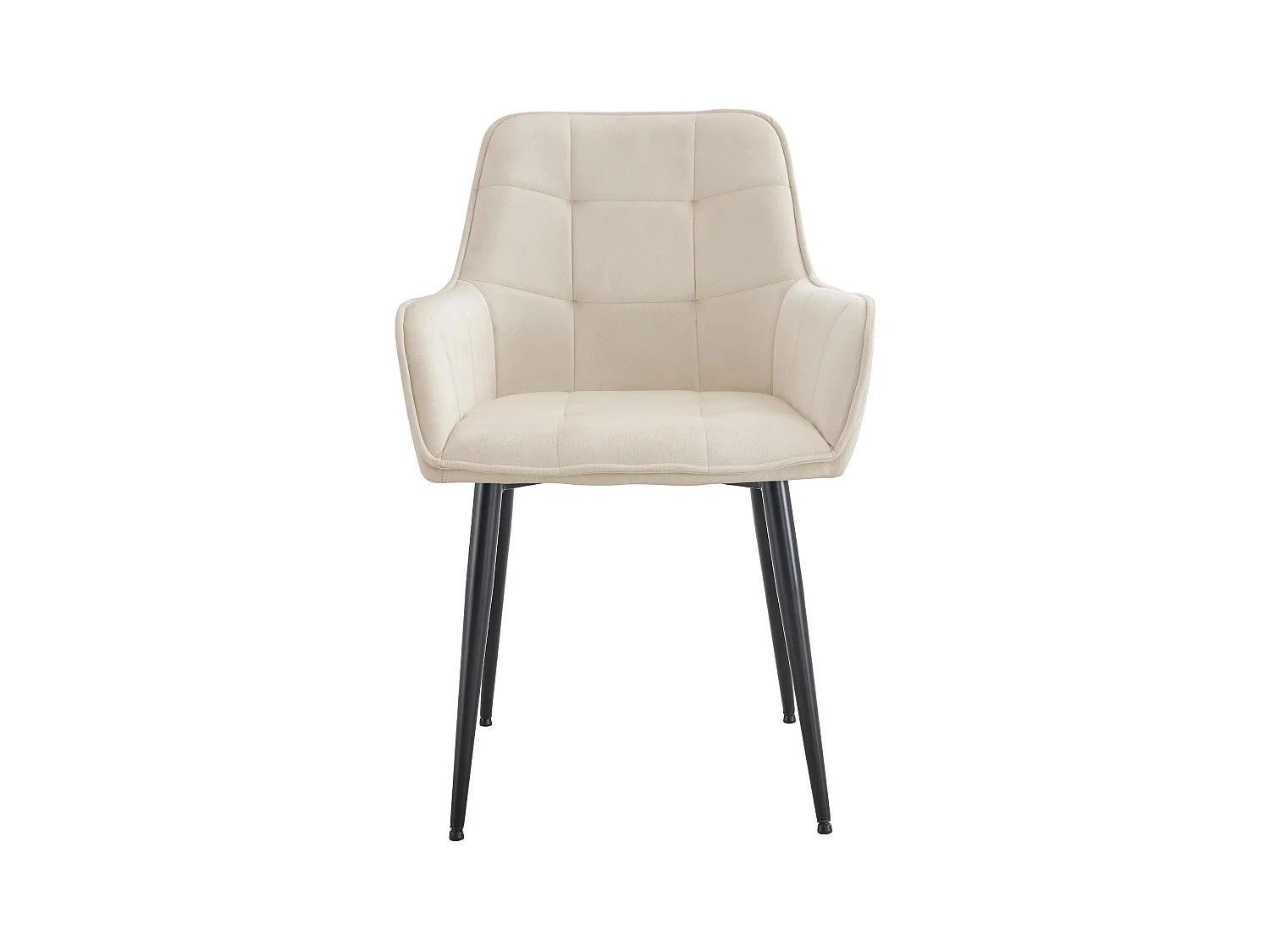 Lot de 2  chaise salle à manger - Velours - Crème - Ferndale