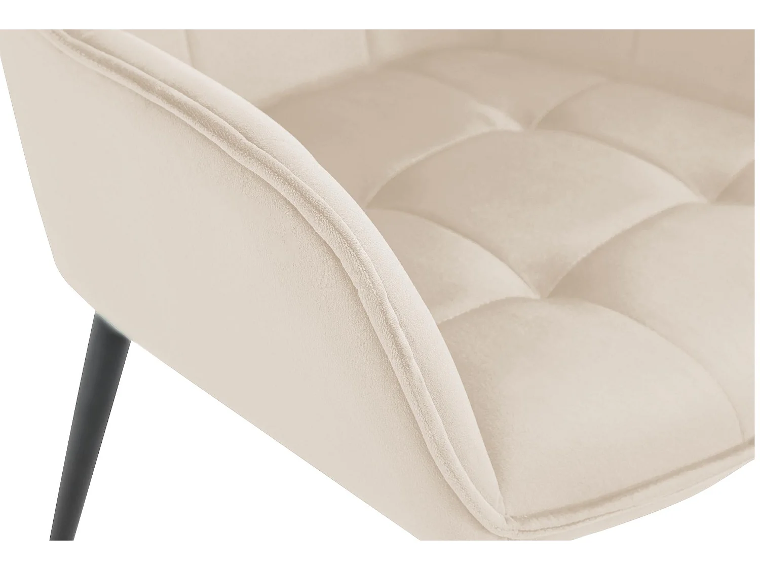 Lot de 2  chaise salle à manger - Velours - Crème - Ferndale