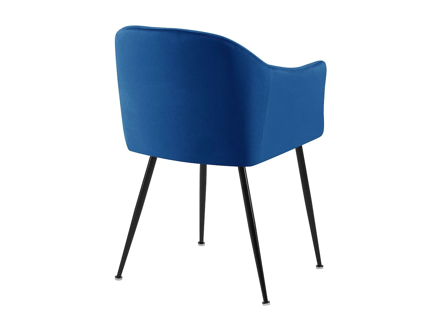 chaises avec accoudoirs - Velours & Chrome - Bleu foncé - Jaysie