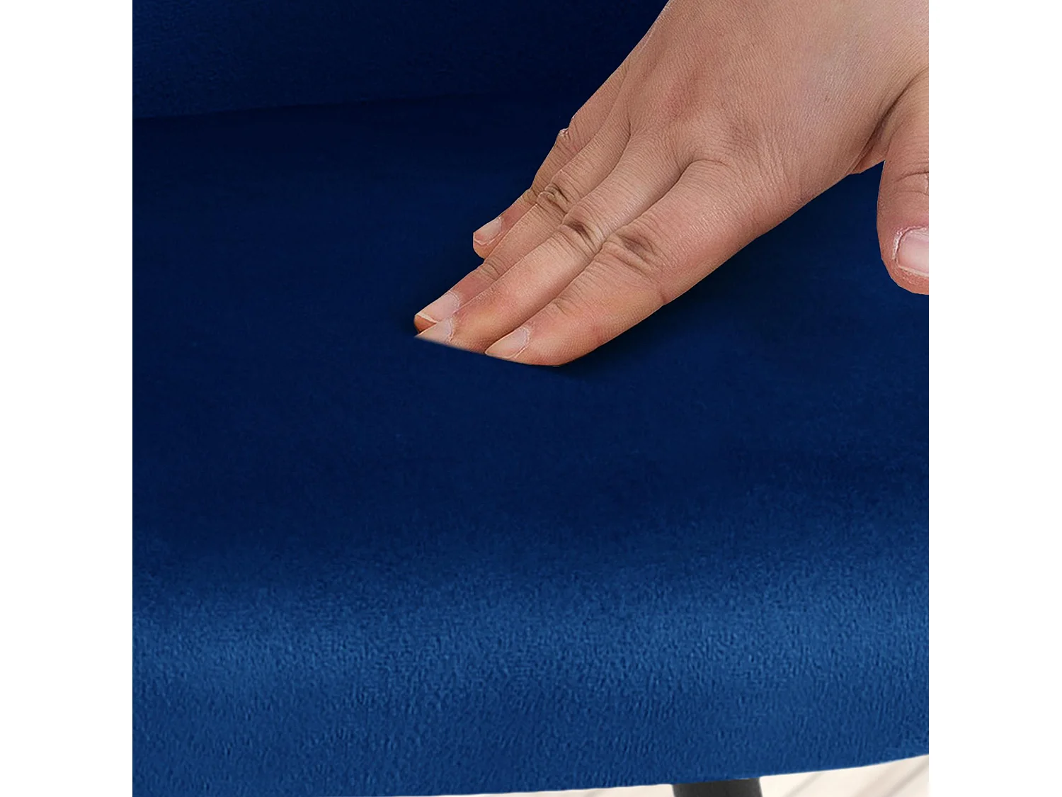 chaises avec accoudoirs - Velours & Chrome - Bleu foncé - Jaysie