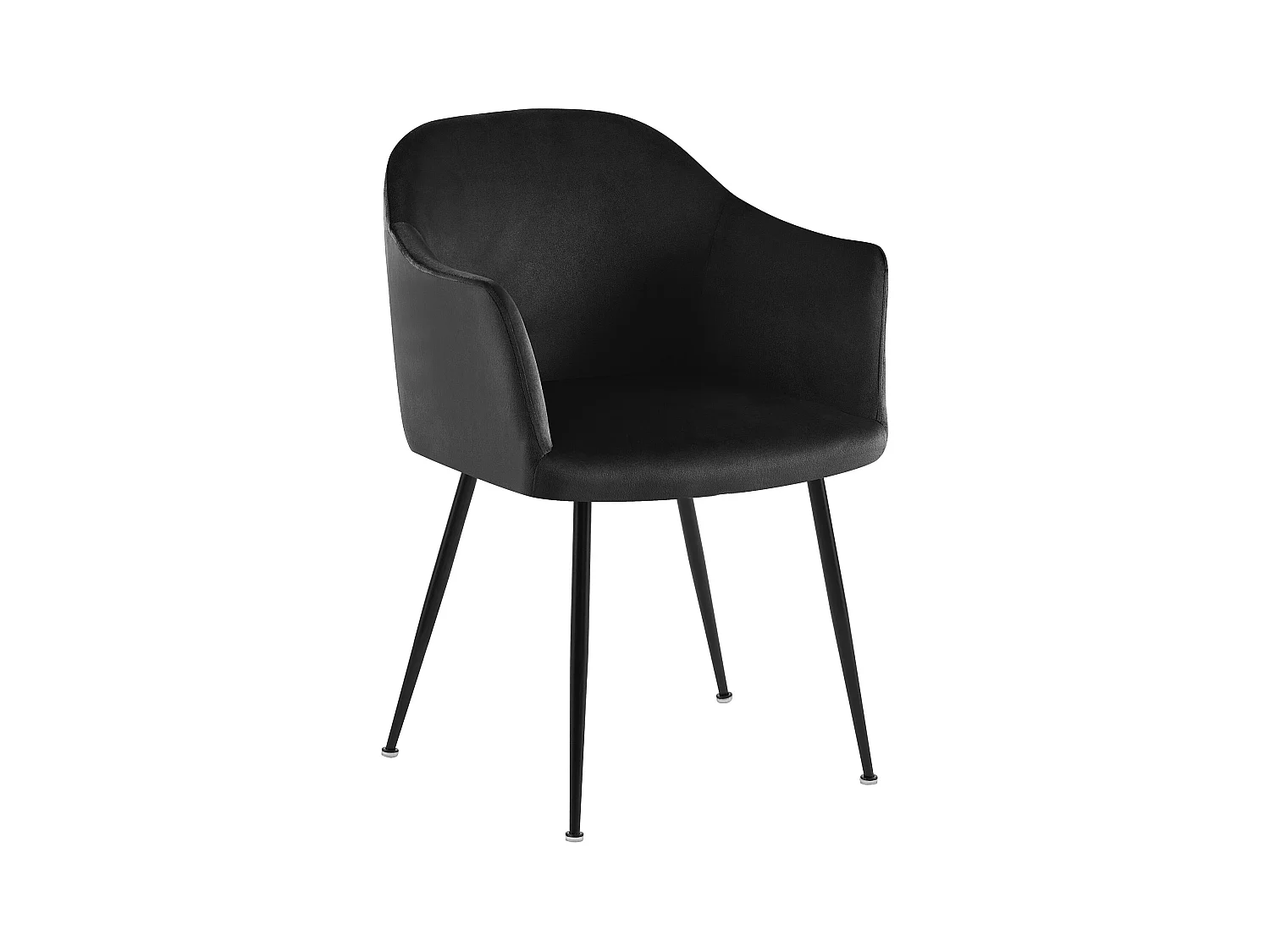 chaises avec accoudoirs - Velours & Chrome - Noir - Jaysie