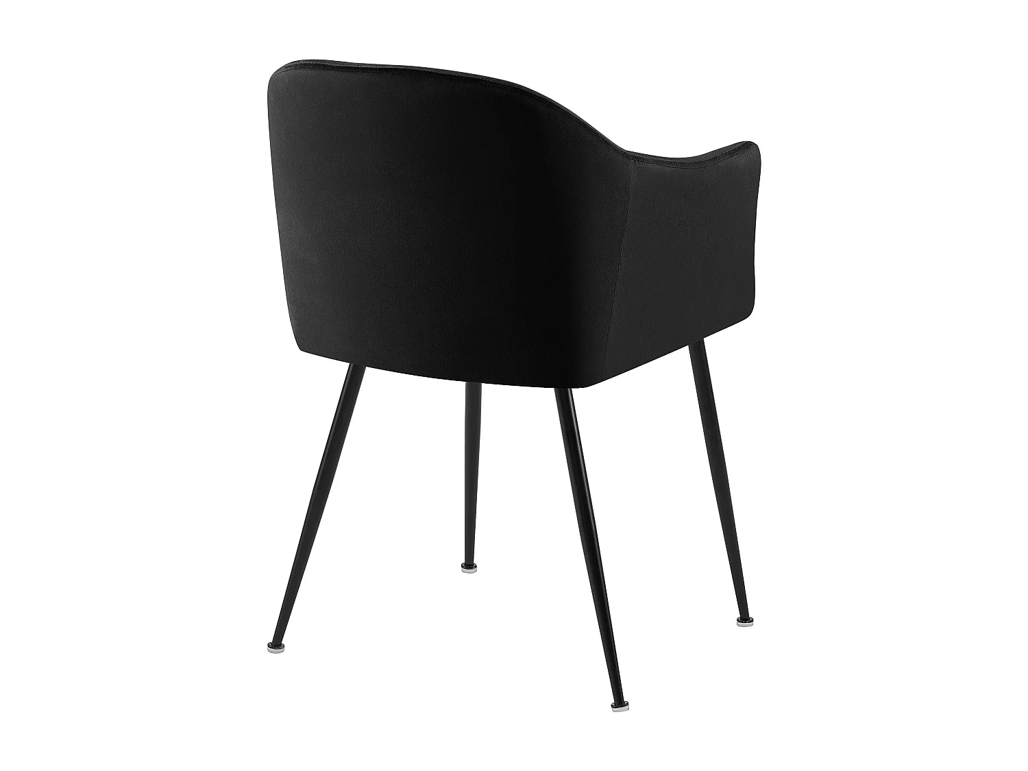 chaises avec accoudoirs - Velours & Chrome - Noir - Jaysie