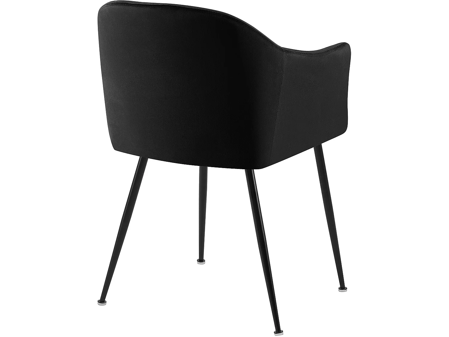 chaises avec accoudoirs - Velours - Noir - Jaysie