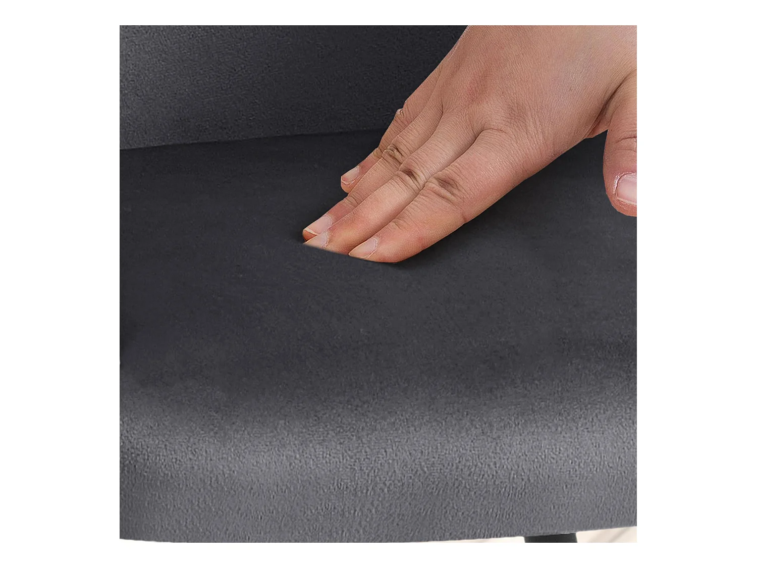 chaises avec accoudoirs - Velours & Chrome - Gris foncé - Jaysie