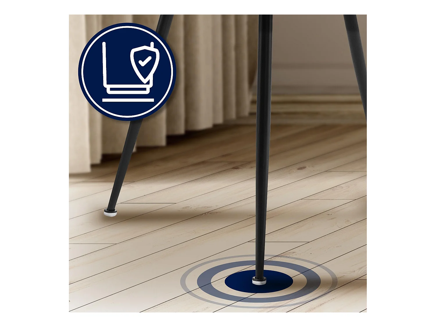 chaises avec accoudoirs - Velours & Chrome - Gris foncé - Jaysie