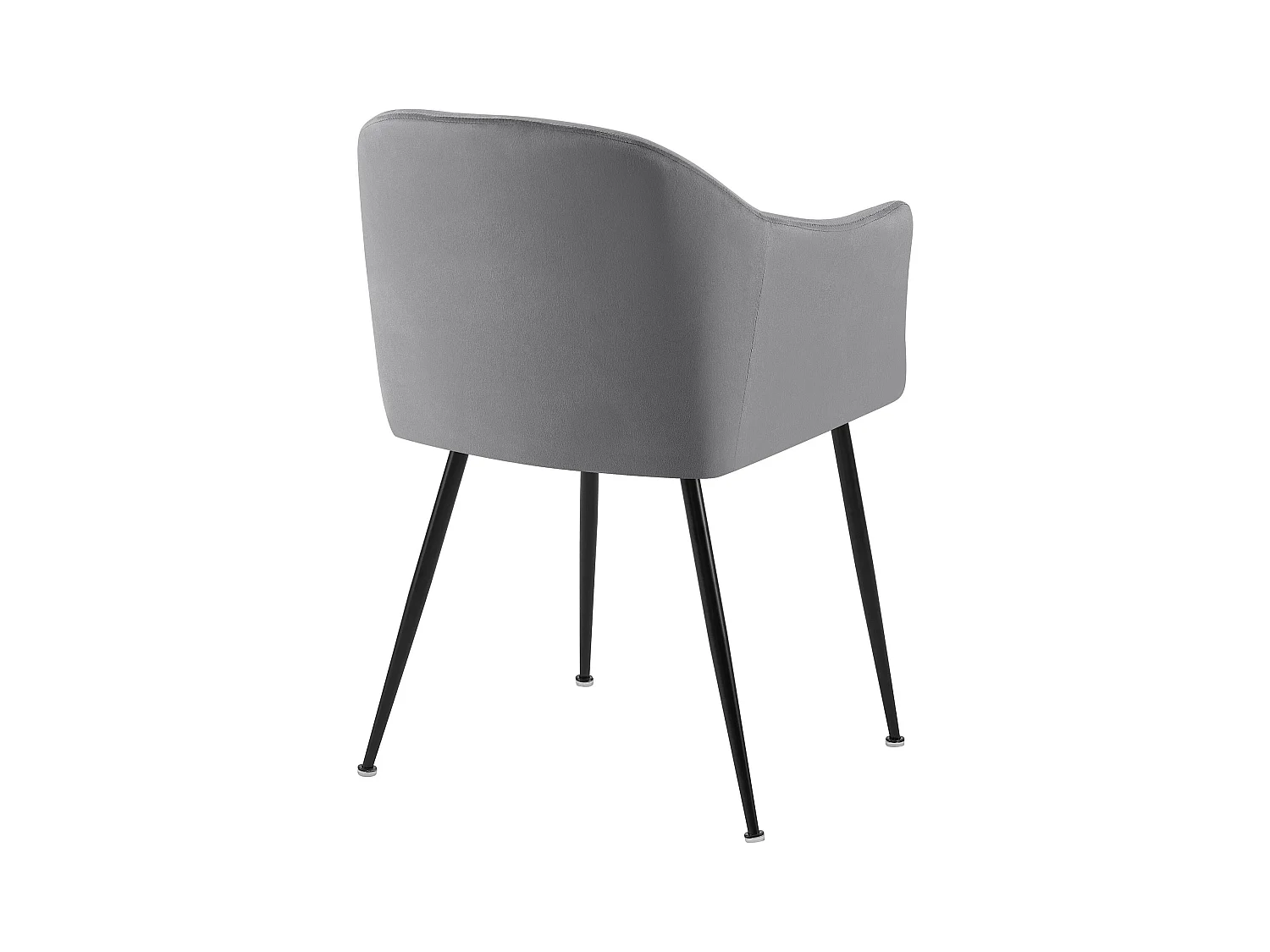 chaises avec accoudoirs - Velours & Chrome - Gris foncé - Jaysie