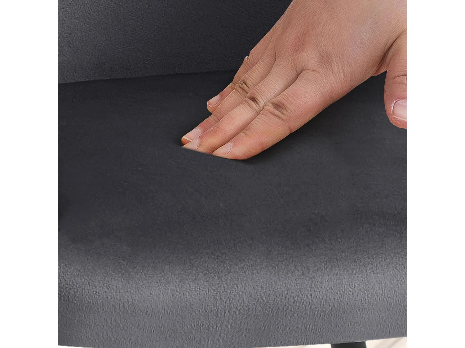 chaises avec accoudoirs - Velours & Chrome - Gris foncé - Jaysie