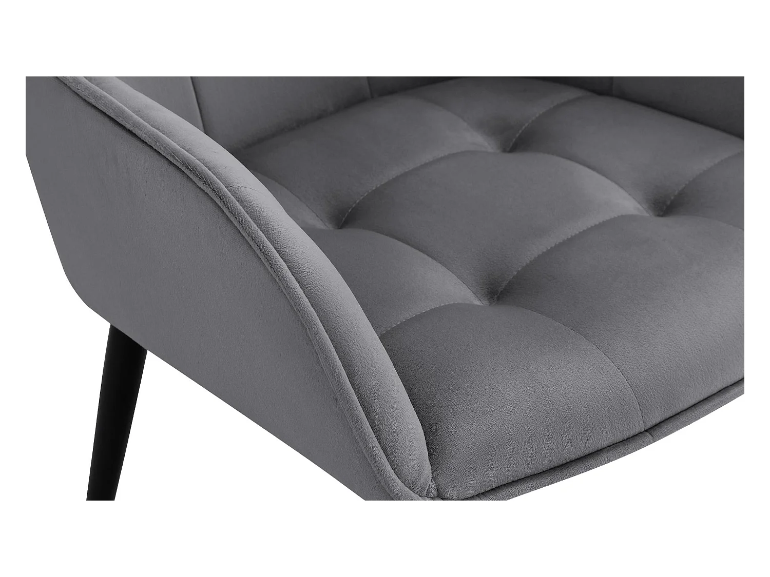 Lot de 2  chaise salle à manger - Velours - Gris foncé - Ferndale