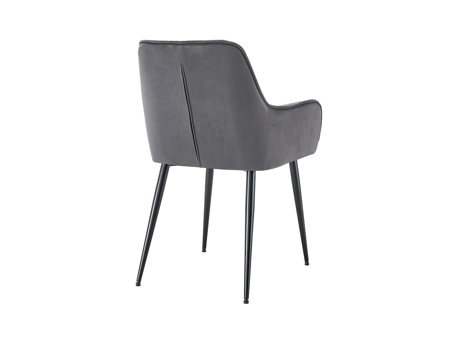 Lot de 2  chaise salle à manger - Velours - Gris foncé - Ferndale