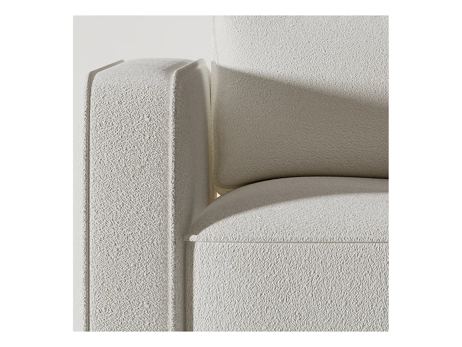 Sofá escandinavo convertible de 3 plazas en tejido de felpa blanco - Cómodo y elegante