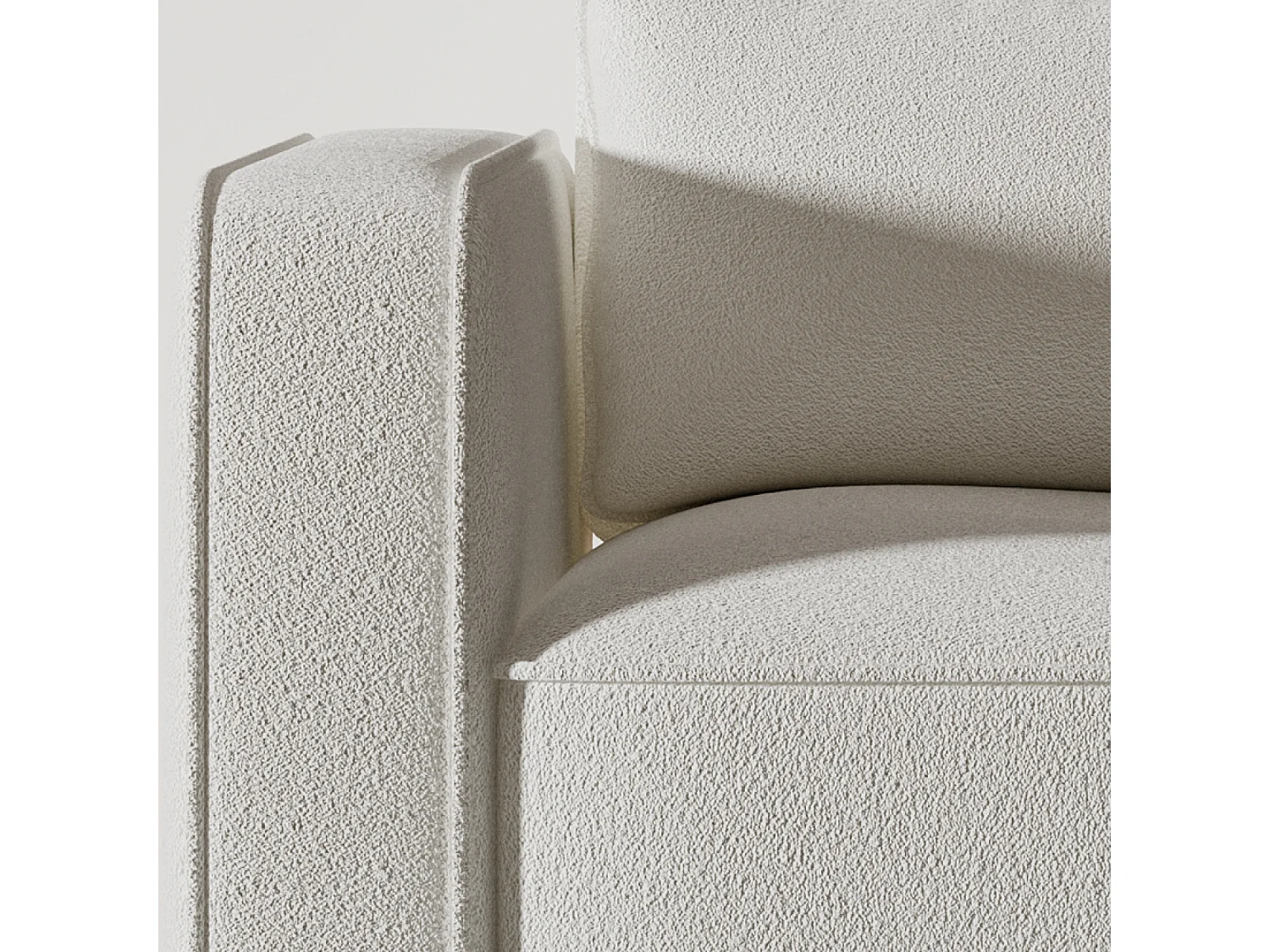 Sofá escandinavo convertible de 3 plazas en tejido de felpa blanco - Cómodo y elegante