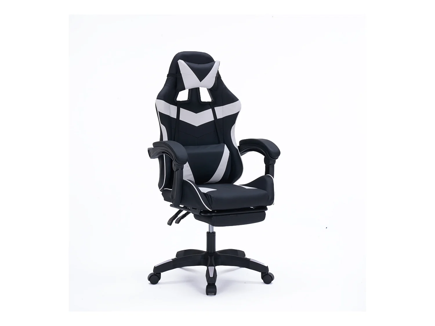 Chaise gaming de bureau ergonomique inclinable noir et blanc Altair