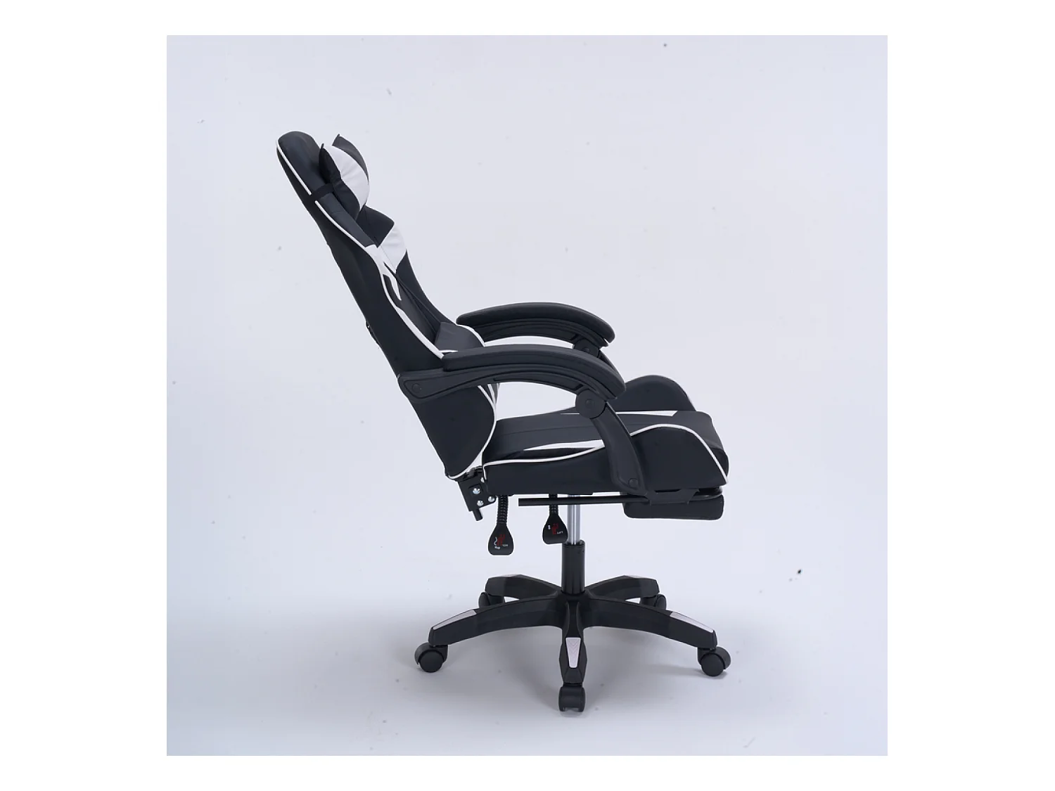 Chaise gaming de bureau ergonomique inclinable noir et blanc Altair