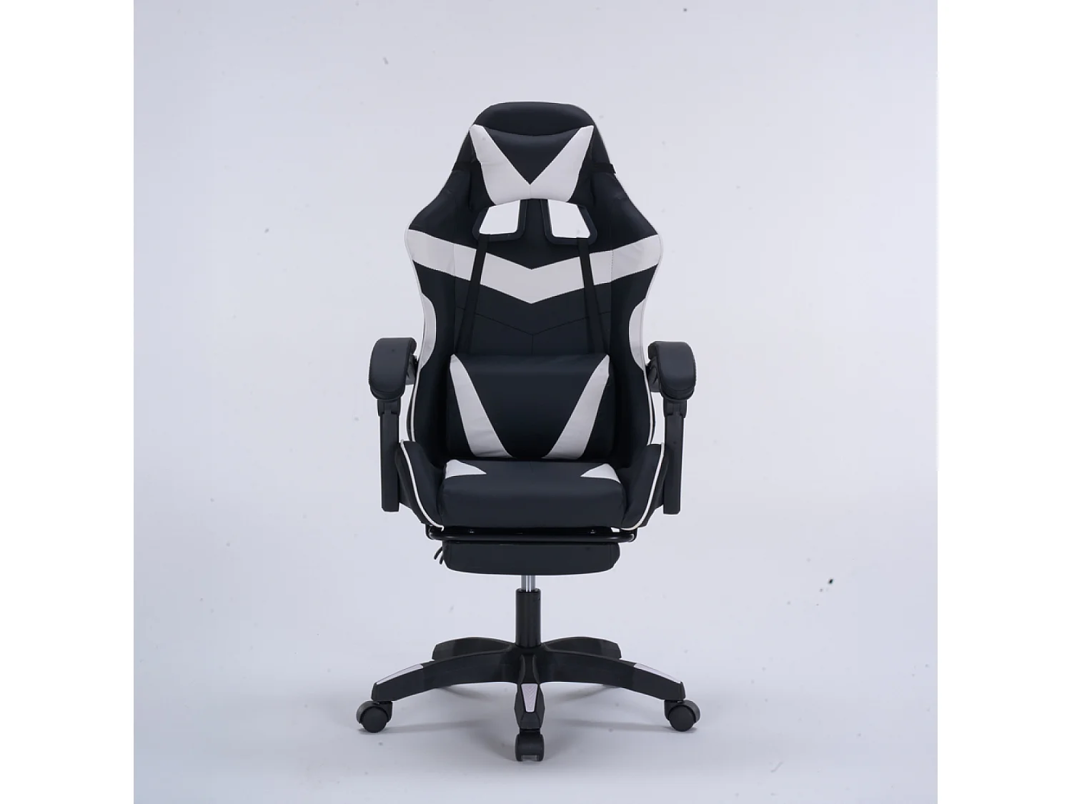 Silla de Juego de Oficina Ergonómica Reclinable Negro y Blanco - Cómoda y con Estilo