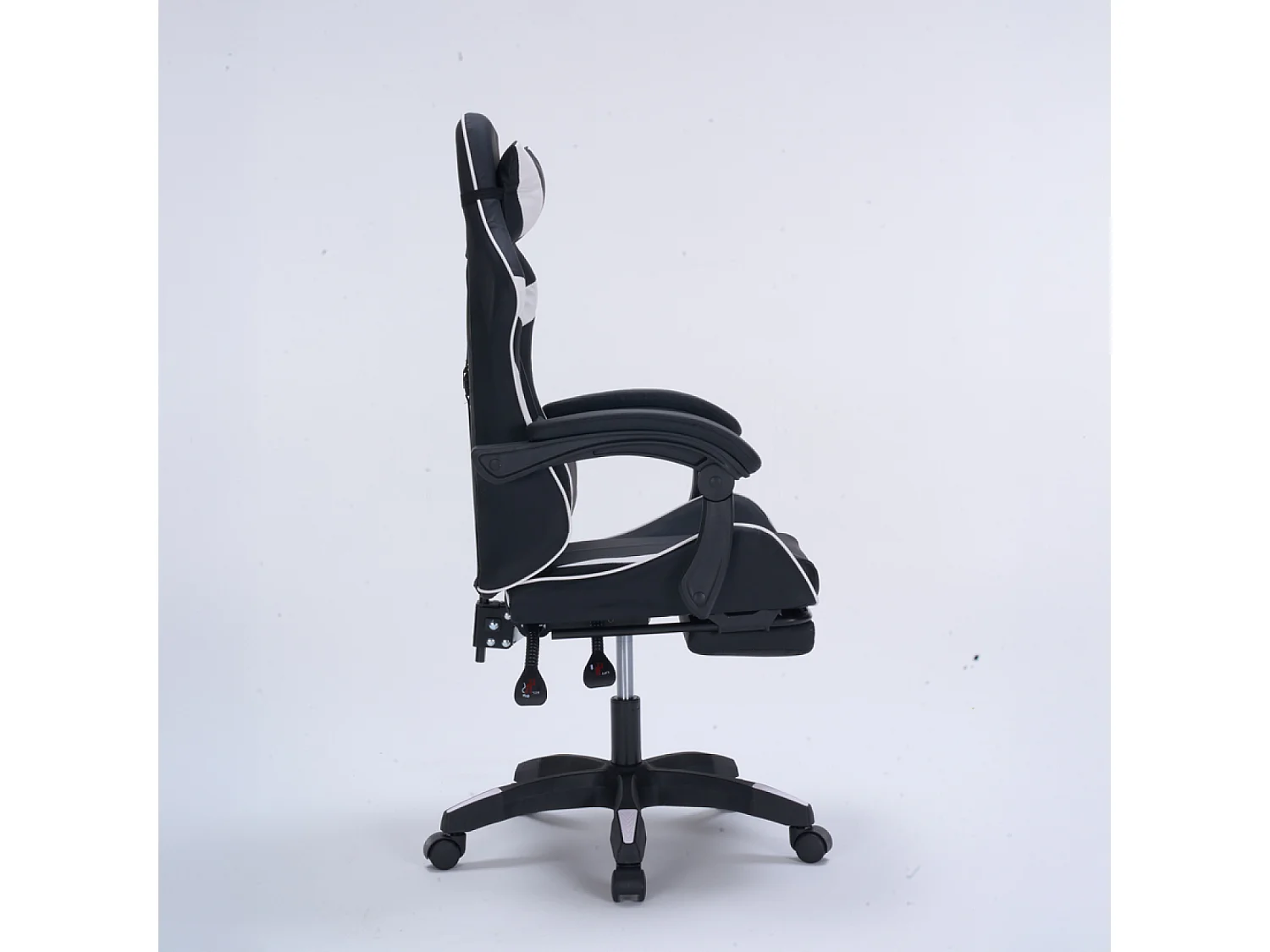 Silla de Juego de Oficina Ergonómica Reclinable Negro y Blanco - Cómoda y con Estilo