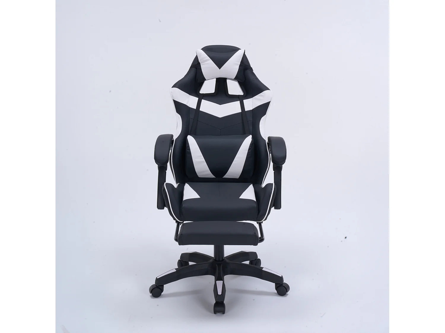 Silla de Juego de Oficina Ergonómica Reclinable Negro y Blanco - Cómoda y con Estilo