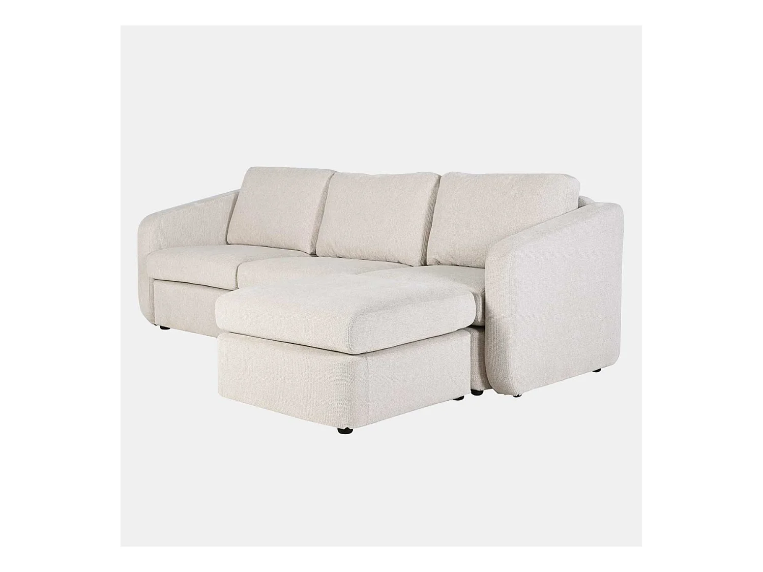Canapé modulable 3 places beige avec pouf KONEKT