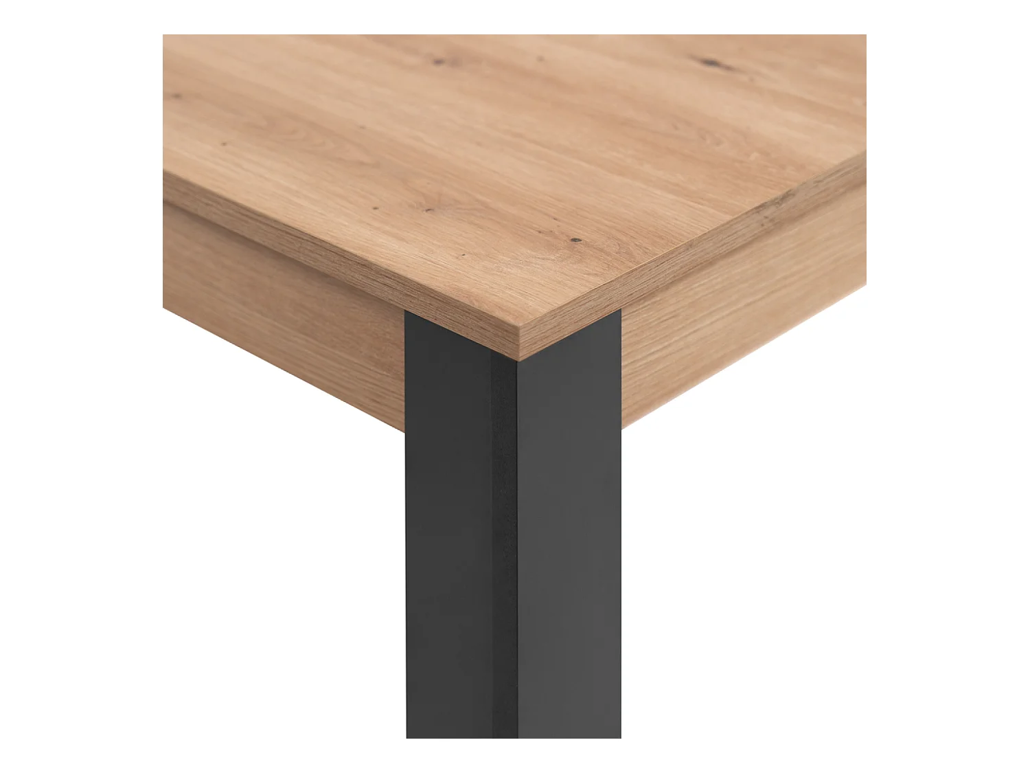 Table extensible 4 à 6 personnes chêne et noir 150x80x75 TOLOSA