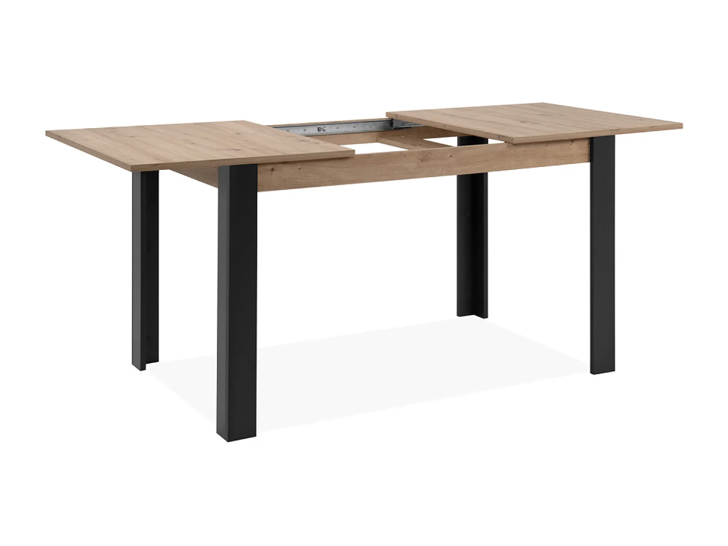 Mesa extensível para 4 a 6 pessoas carvalho e preto 150x80x75 TOLOSA