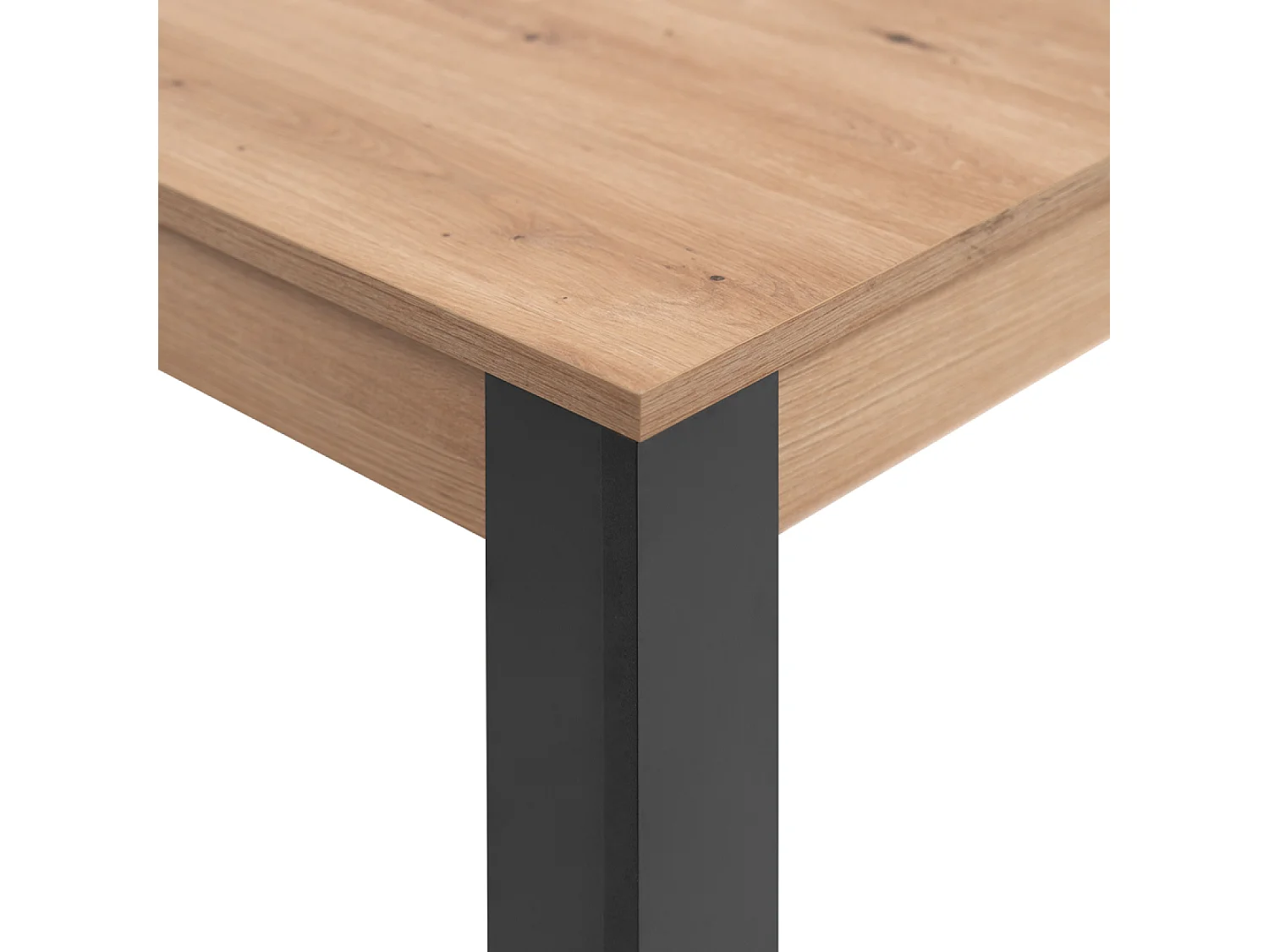 Mesa extensível para 4 a 6 pessoas carvalho e preto 150x80x75 TOLOSA