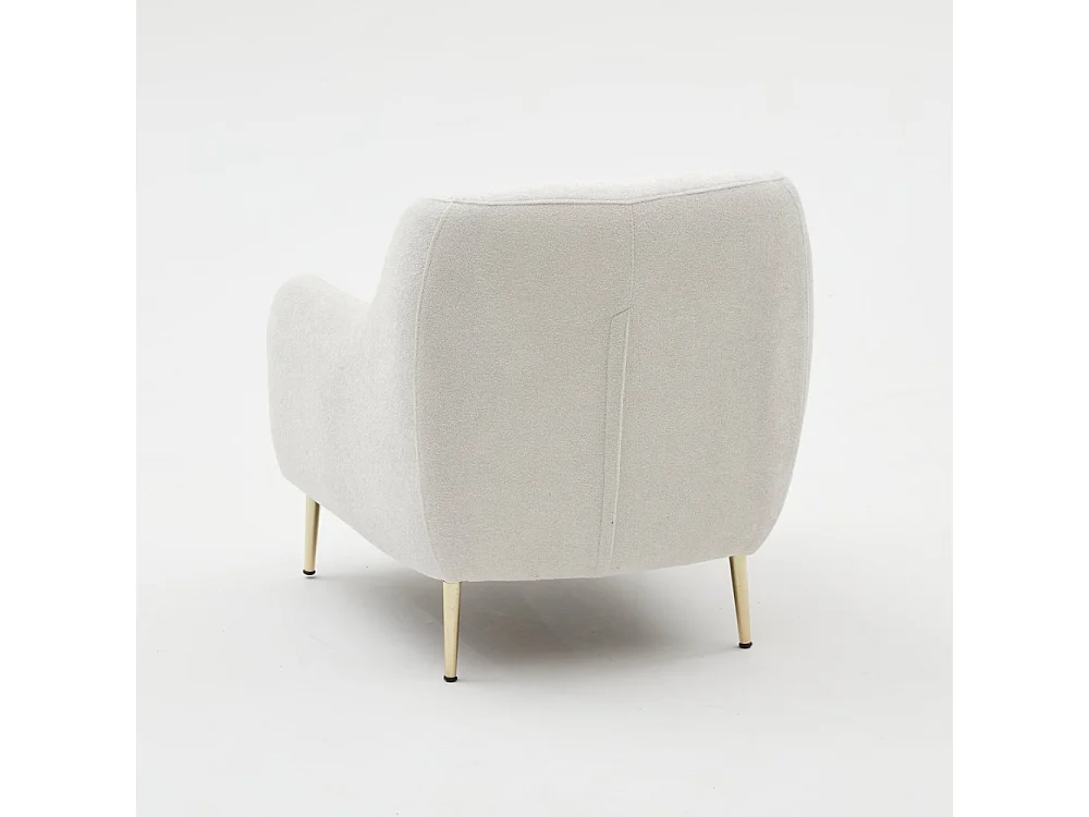 Fauteuil blanc - pieds dorés NEGAN