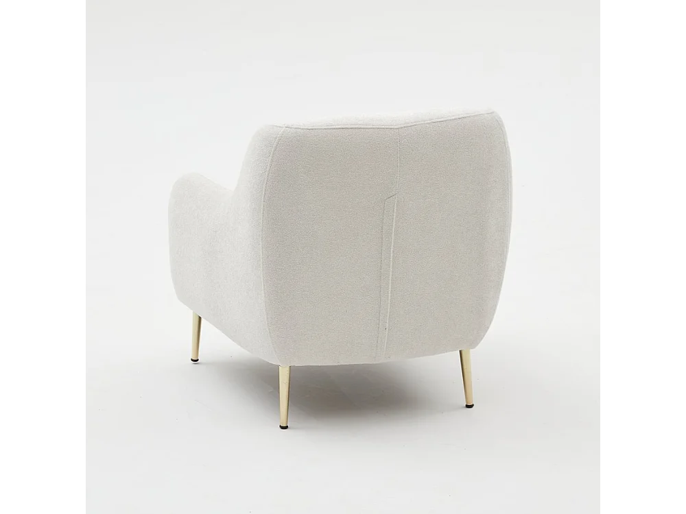 Fauteuil blanc - pieds dorés NEGAN