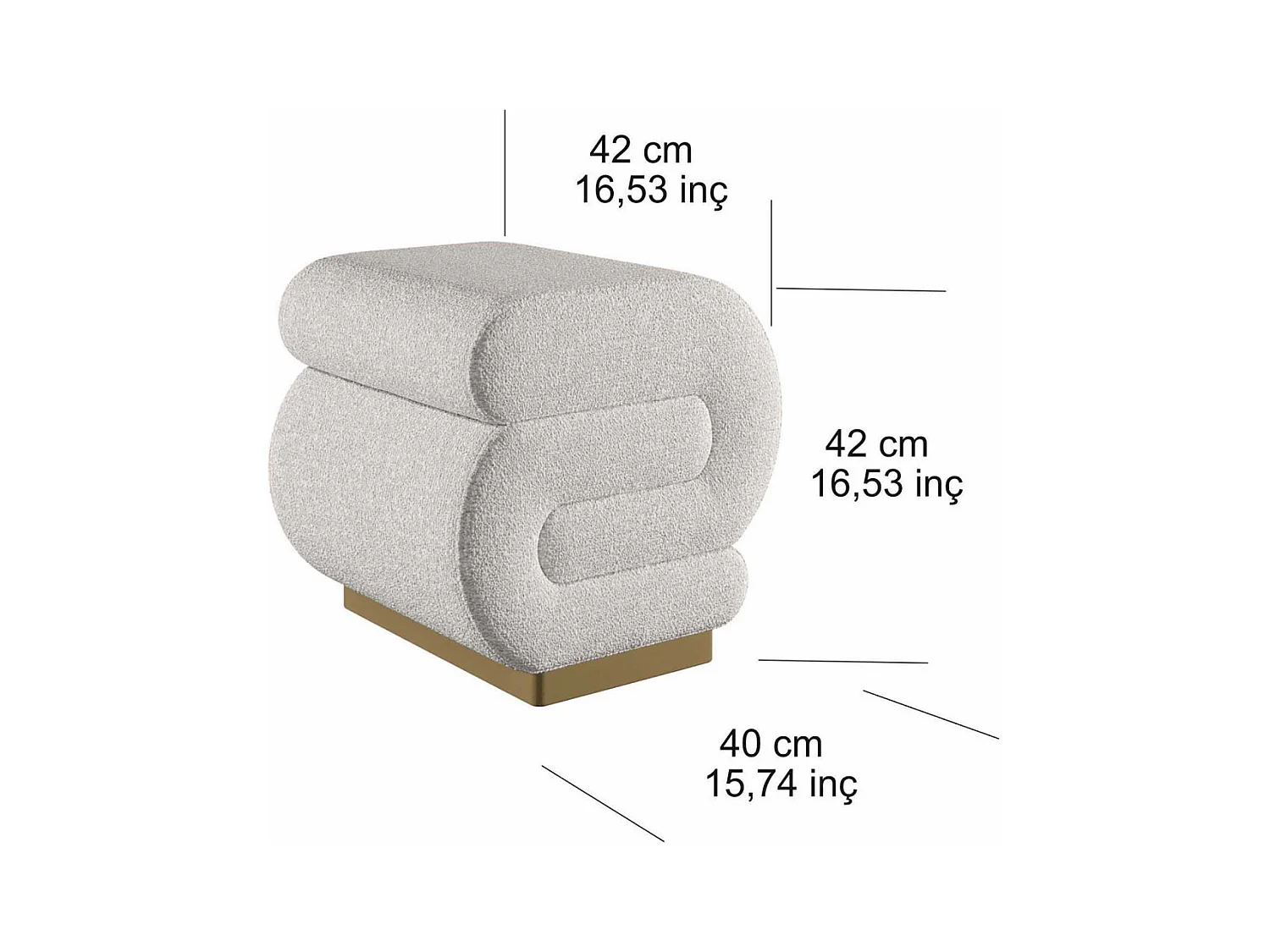 Pouf en polyester Sally