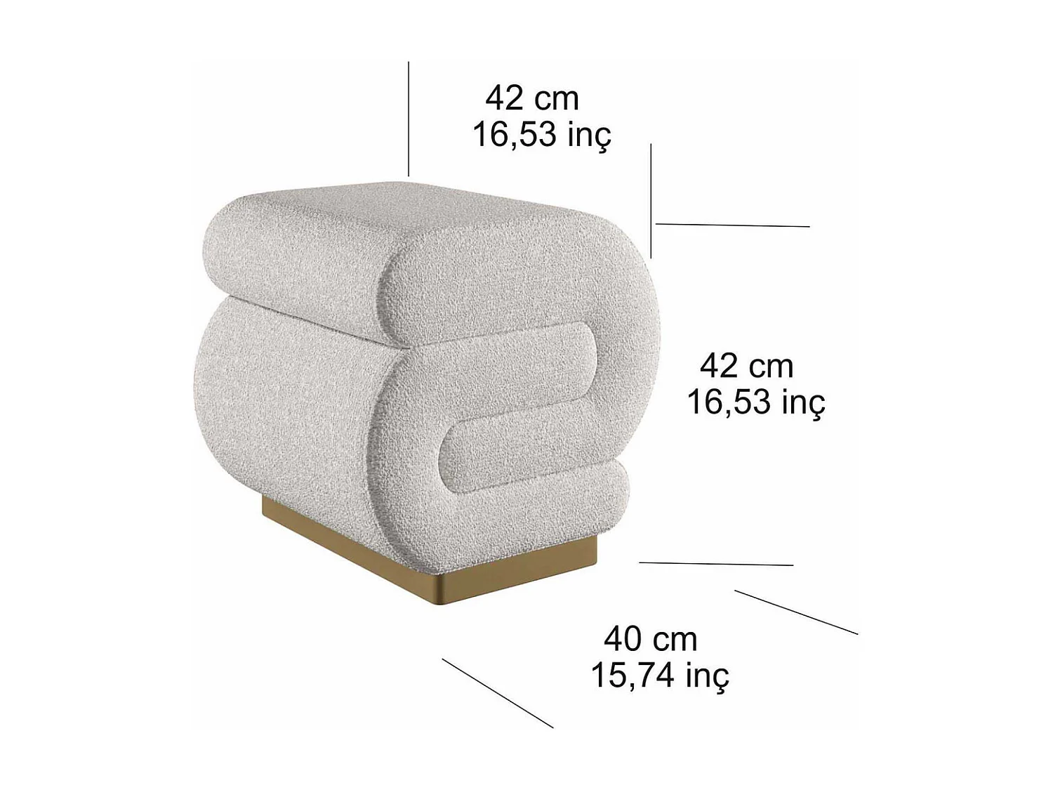 Pouf en polyester Sally