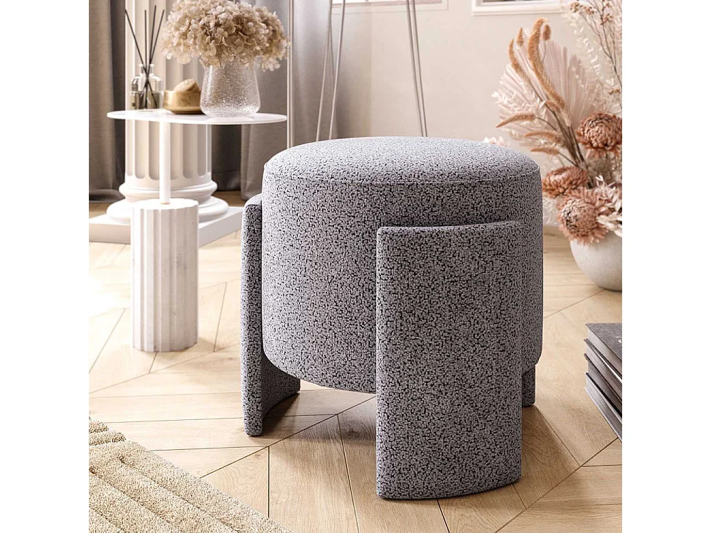 Pouf en polyester Ash