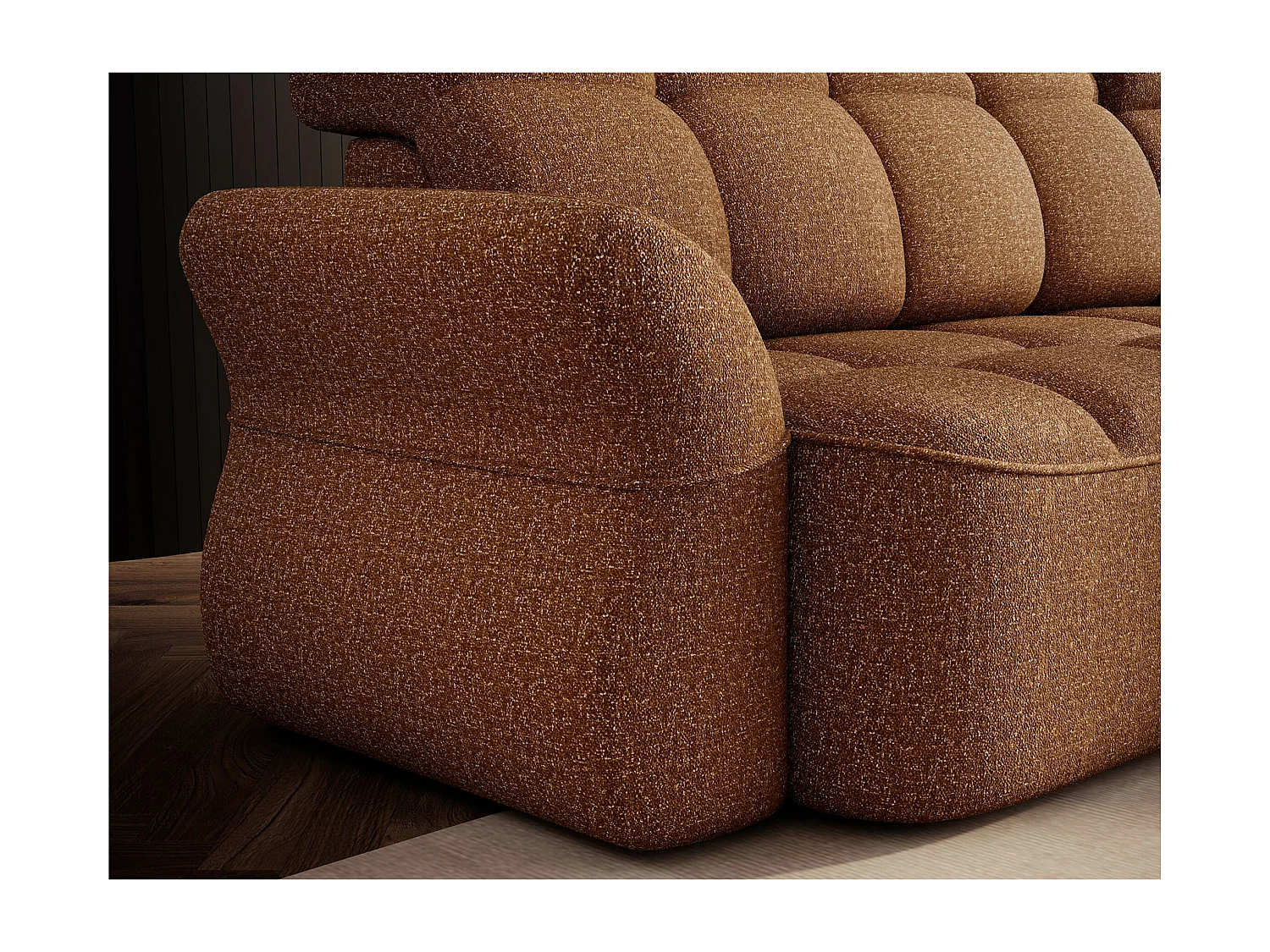 Ecksofa Sophia R/Stoffbezug/Braun