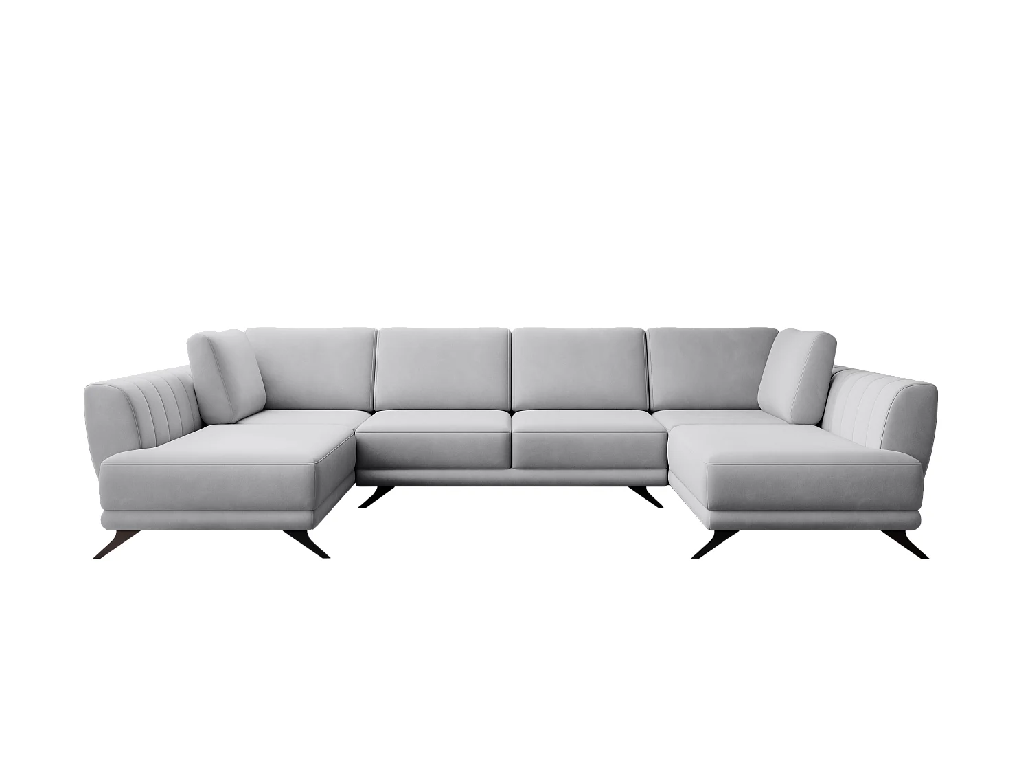 Canapé Corner  London-U/revêtement tissu/Gris