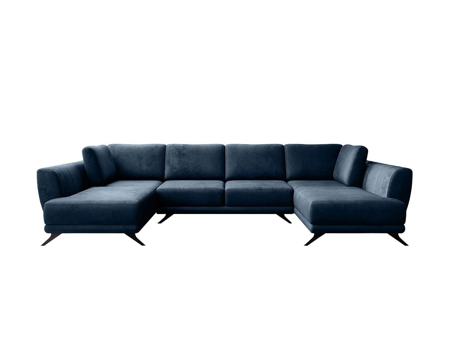 Canapé Corner  London-U/revêtement tissu/Bleu