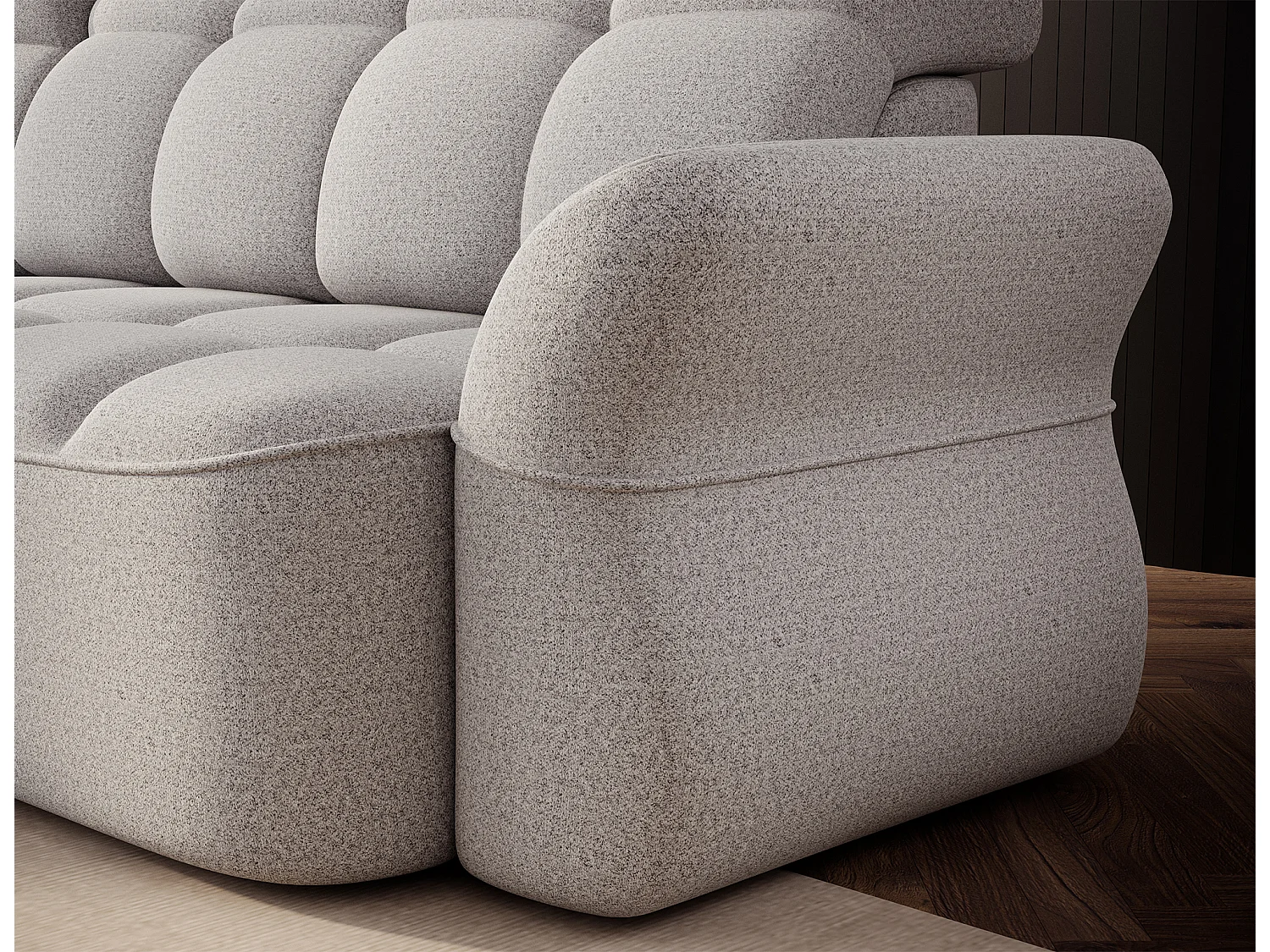 Canapé Corner Sophia L /revêtement tissu/Blanc