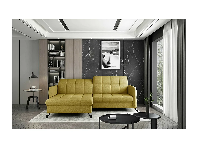Ecksofa Anna L/Stoffbezug/Gelb