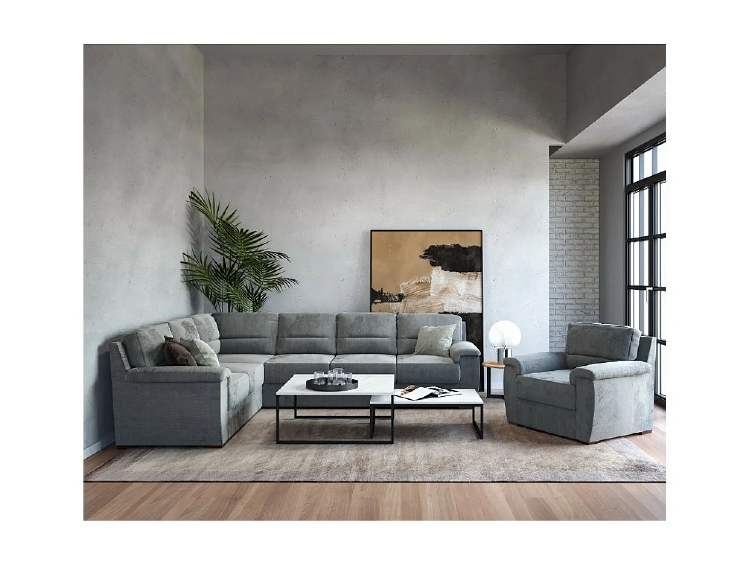 Ecksofa Kvin L/Stoffbezug/