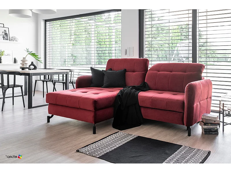Ecksofa Anna L/Stoffbezug/Rot