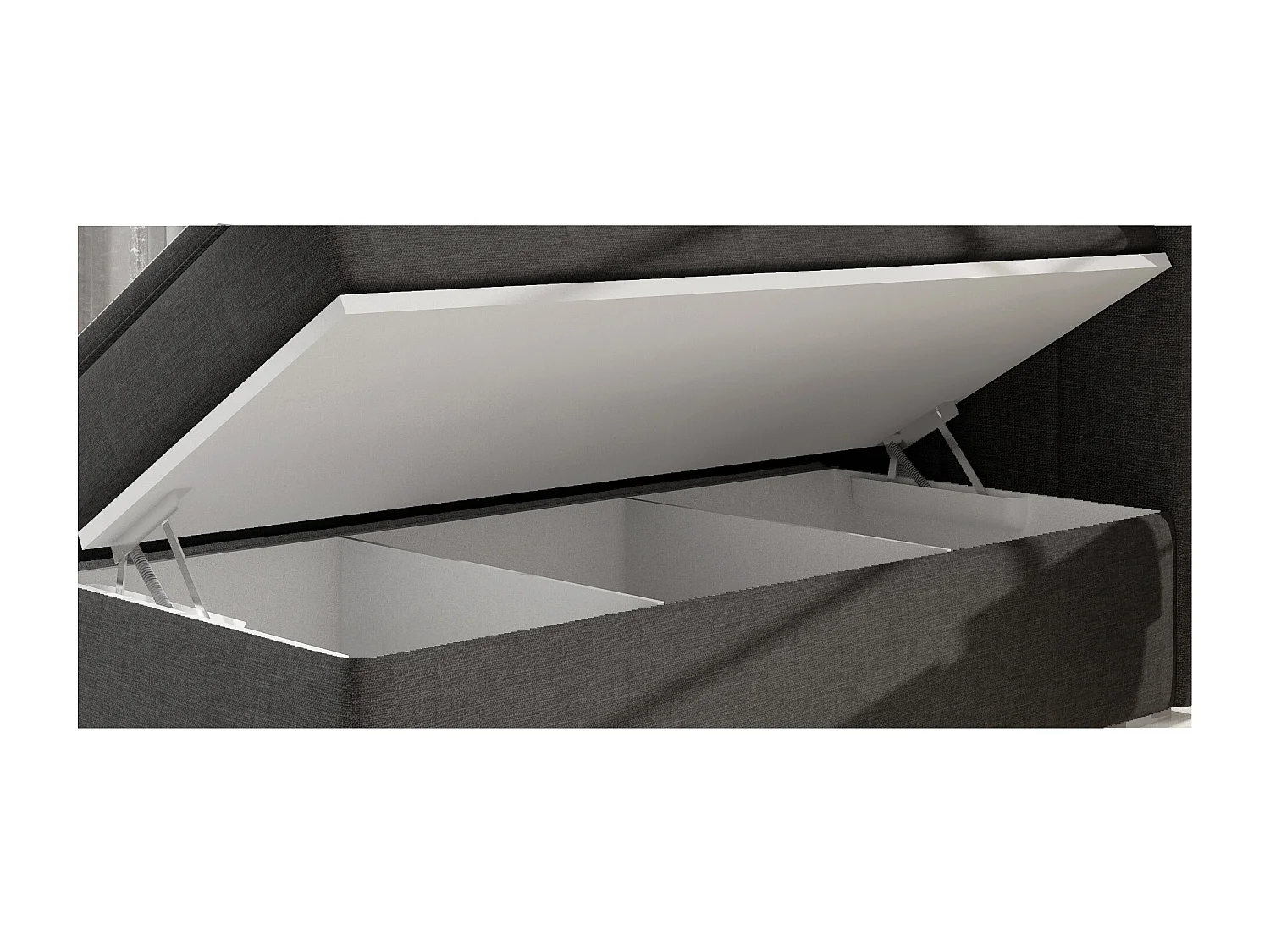 Boxspringbett Sabine L (180x200)/Stoffbezug/Grau