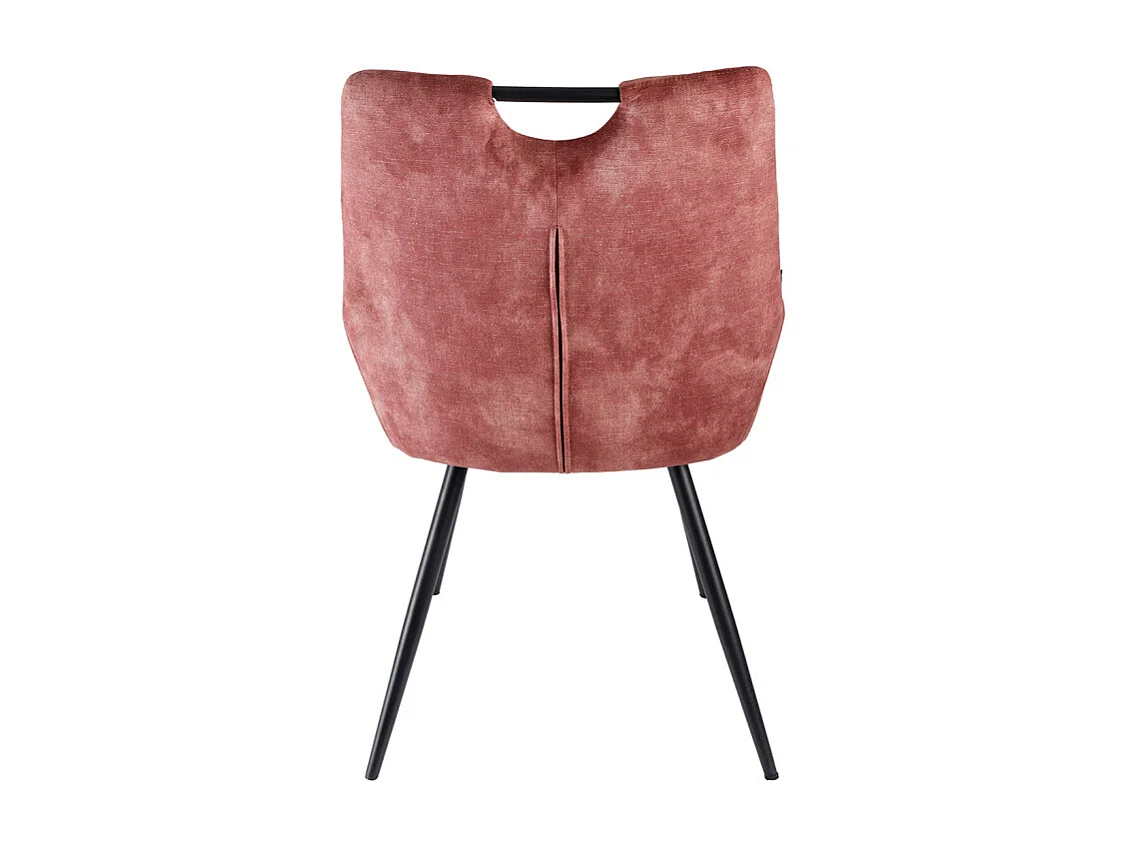 Lot 2 chaises capitonnées velours rose pieds métal noir – BRANDY 2