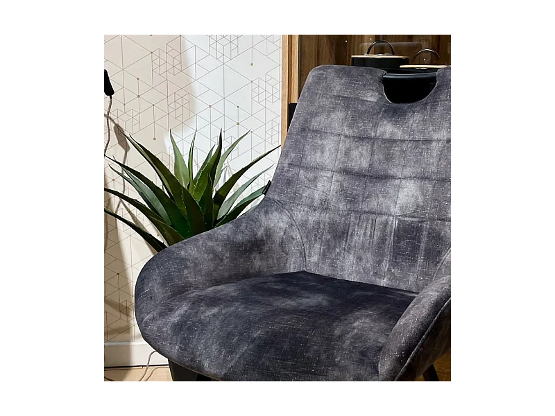 Lot 2 chaises en velours gris anthracite et pieds métal – BRANDY 2