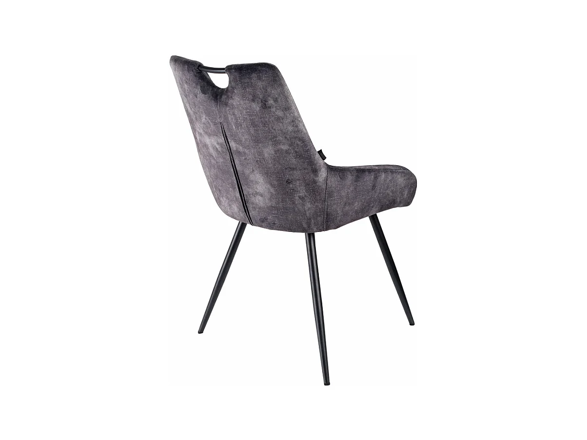 Lot 2 chaises en velours gris anthracite et pieds métal – BRANDY 2