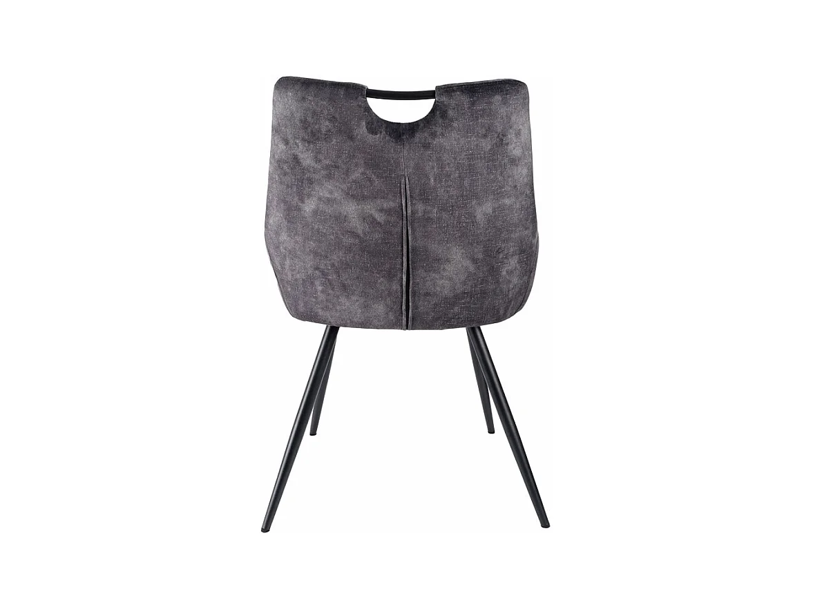 Lot 2 chaises en velours gris anthracite et pieds métal – BRANDY 2