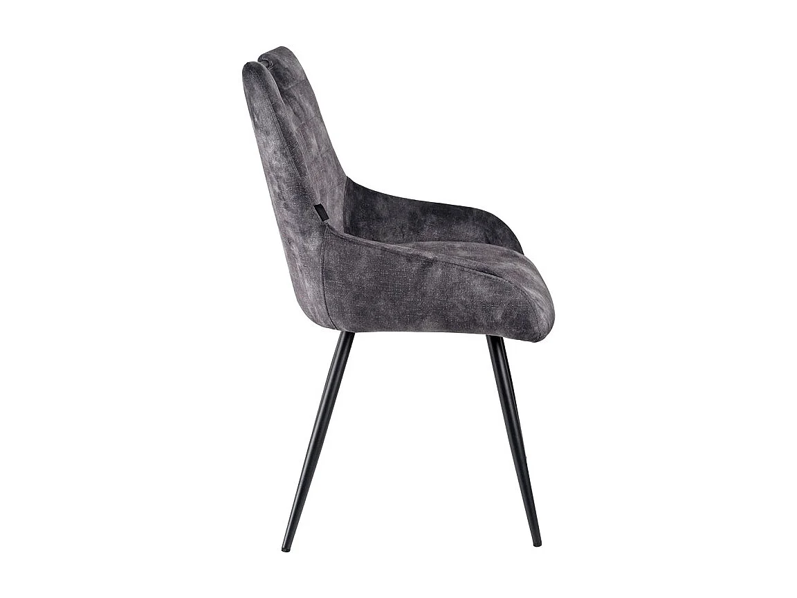 Lot 2 chaises en velours gris anthracite et pieds métal – BRANDY 2