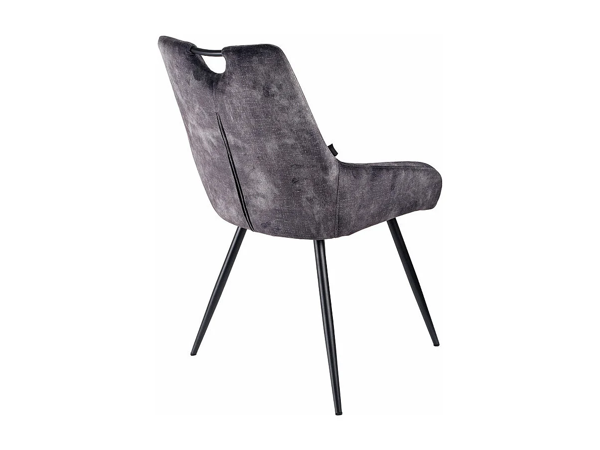 Lot 2 chaises en velours gris anthracite et pieds métal – BRANDY 2